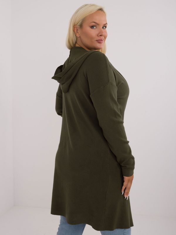 P-M Khaki plus size hooded sweater