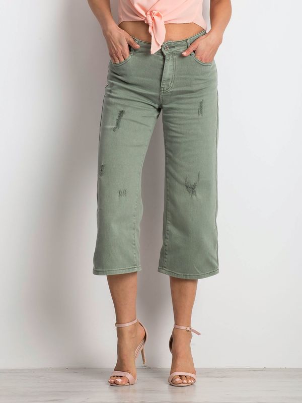 Fashionhunters Khaki ripped jeans