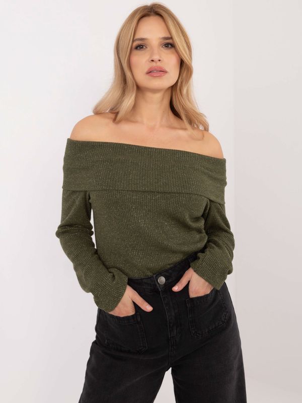 Fashionhunters Khaki Tight-fitting Sweater