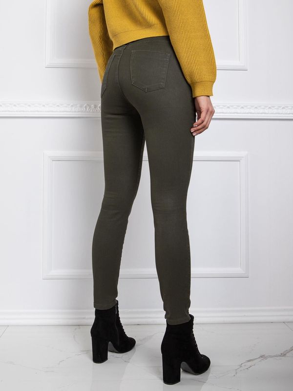 Fashionhunters Khaki trousers for women RUE PARIS