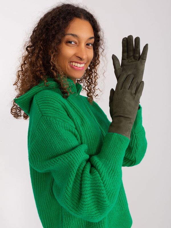 Fashionhunters Khaki Winter Touch Gloves