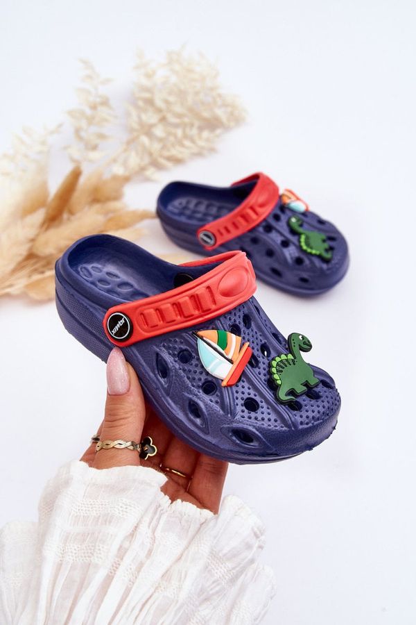 Kesi Kids Foam Lightweight Sandals Crocs Navy Blue Sweets