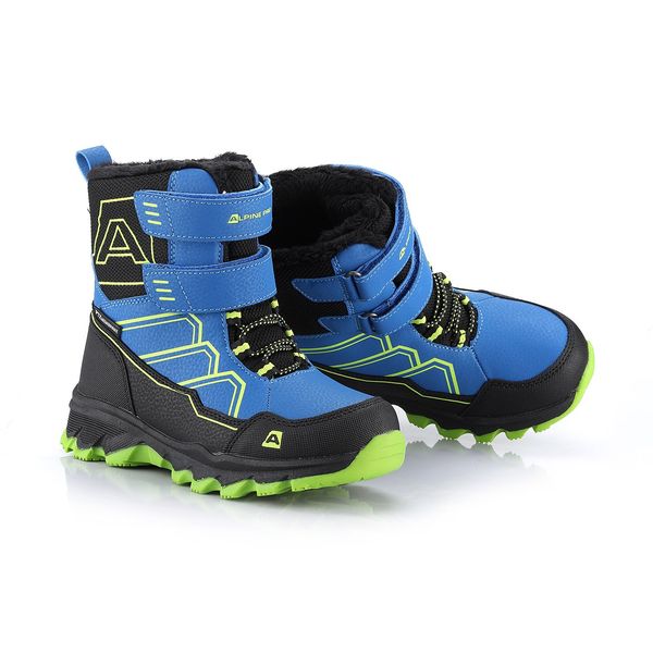 ALPINE PRO Kids winter shoes with ptx membrane ALPINE PRO MOCO electric blue lemonade