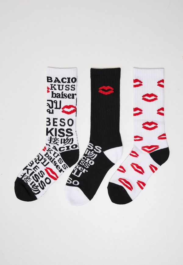 MT Accessoires Kiss Socks 3-Pack Black/White/Red