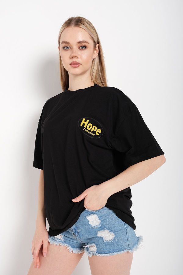 Know Know Hope Logo Printed Black T-Shirt