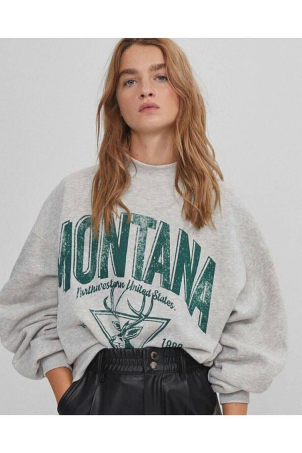 Know Know Twentyone Gray Womens Montana Oversize Sweatshirt Hoodie.