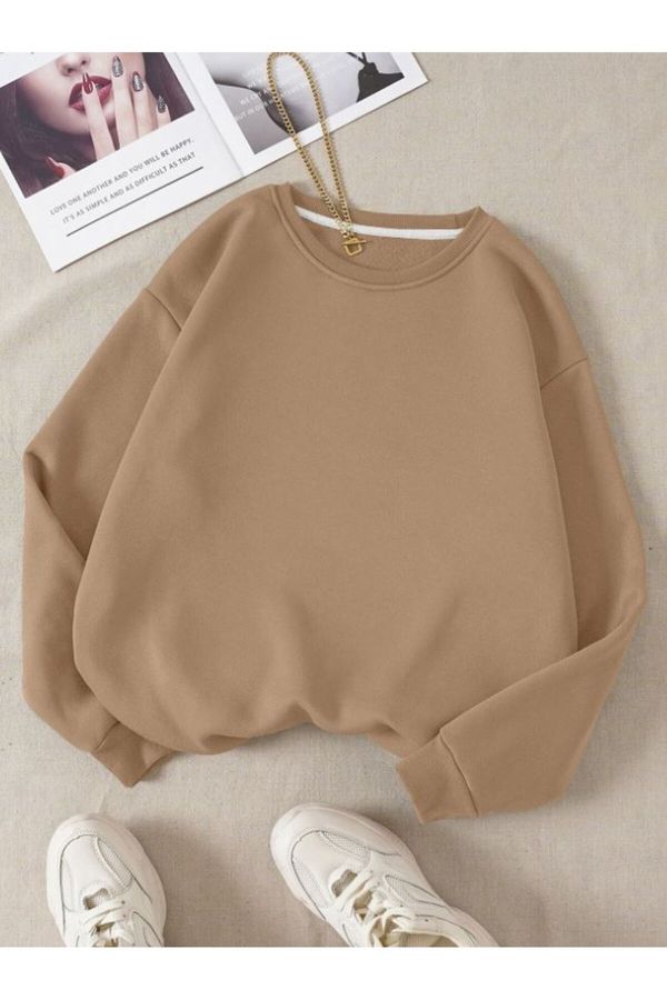 Know Know Women's Mink Plain Crewneck Sweatshirt