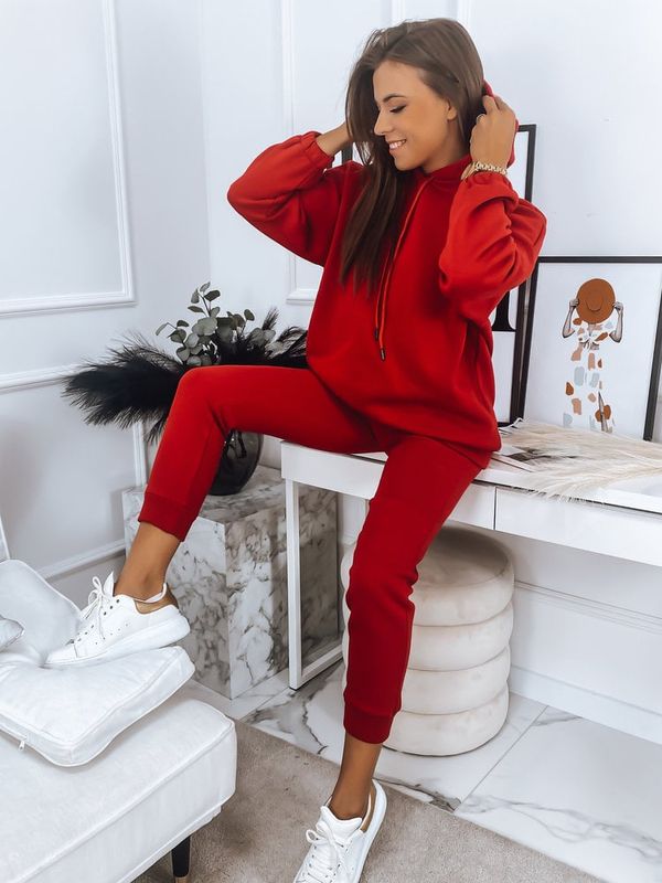 DStreet Komplet damski dresowy KSENIIA PREMIUM czerwony Dstreet