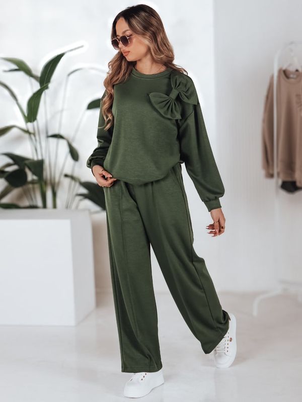 DStreet Komplet dresowy damskie one size oversizowy DRESOVA ciemnozielony Dstreet