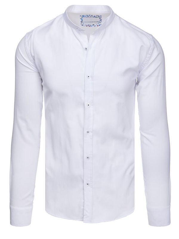 DStreet Koszula męska casualowa biała z stójką Dstreet