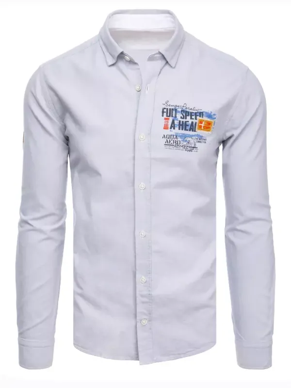 DStreet Koszula męska jasnoszara Dstreet