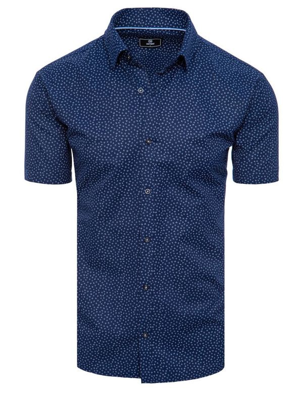 DStreet Koszula męska z krótkim rękawem granatowa Dstreet