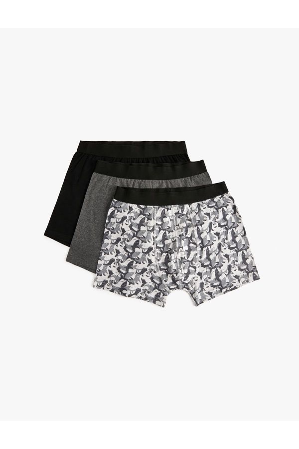 Koton Koton 3-Piece Boxer Set Patterned and Basic Cotton