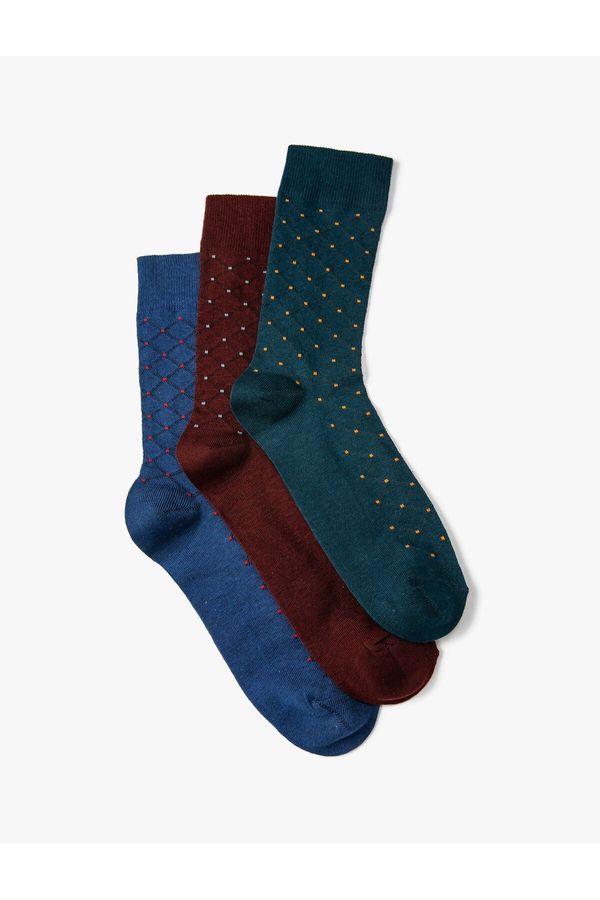 Koton Koton 3-Piece Socks Set Geometric Patterned Multi Color
