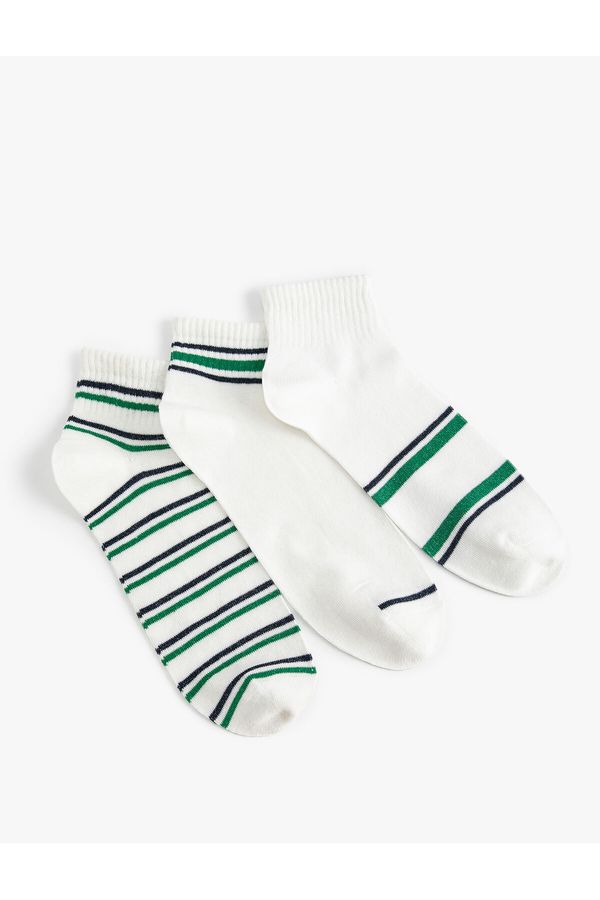 Koton Koton 3-Piece Striped Booties Socks Set