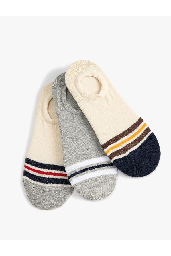 Koton Koton 3-Piece Striped Sneaker Socks Set Multi Color