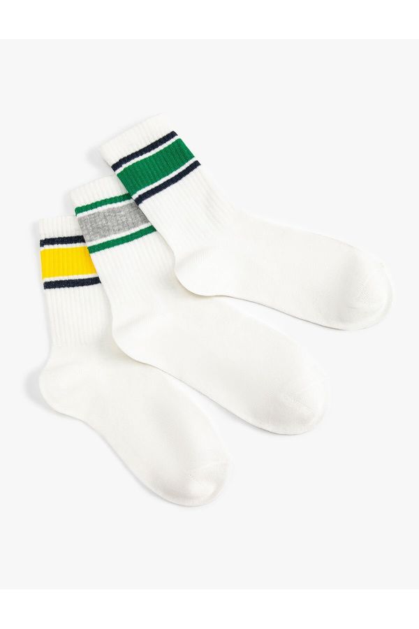Koton Koton 3-Piece Striped Socks Set