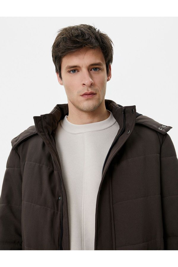 Koton Koton Anorak Coat Hooded Pocket Detailed Zipper