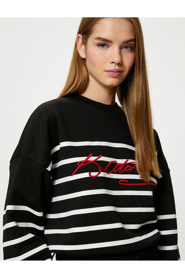 Koton Koton Atatürk Printed Sweatshirt Cotton Long Sleeve Crew Neck 100th Anniversary Special