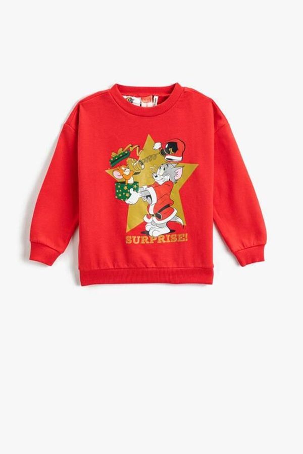 Koton Koton Baby Boy Christmas Themed Tom And Jerry Licensed Printed Sweatshirt 3wmb10381tk