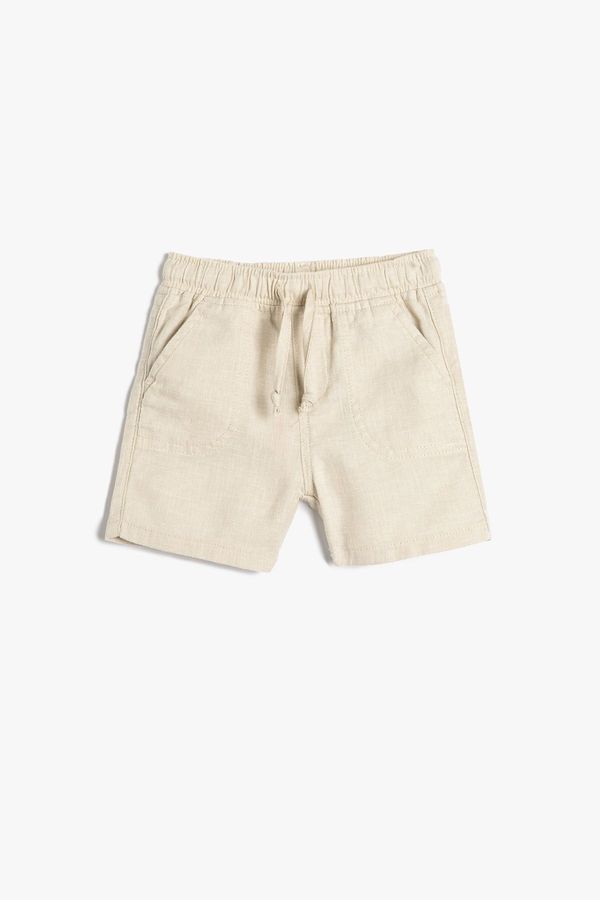 Koton Koton Baby Boy Tie Waist Pocket Linen Shorts