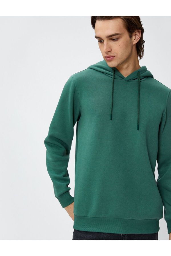 Koton Koton Basic Hooded Sweat Long Sleeve Raised