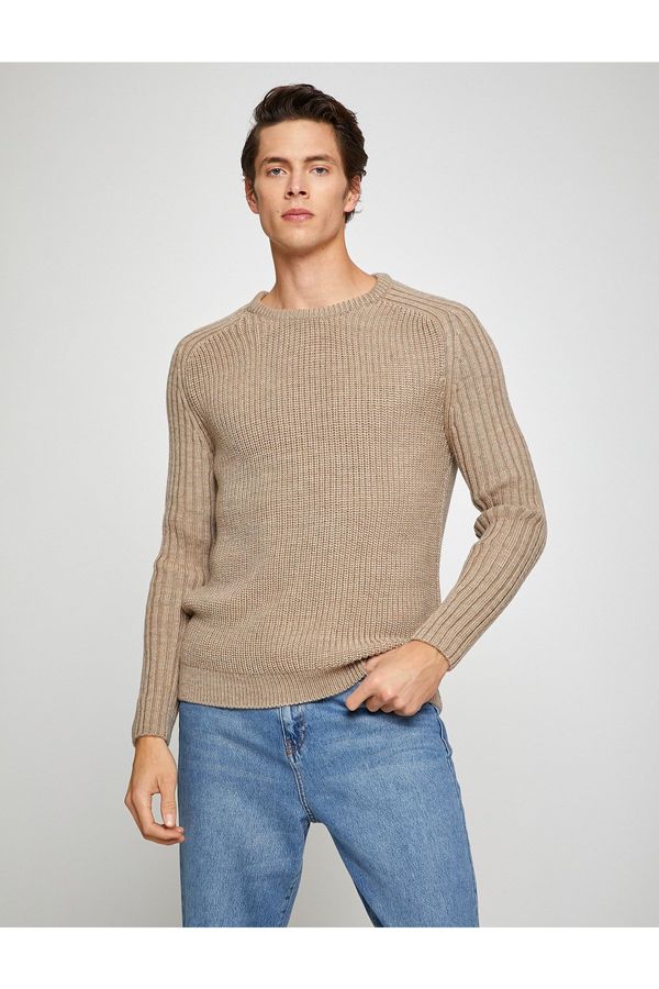 Koton Koton Basic Knitwear Sweater Crew Neck Long Sleeve Slim Fit