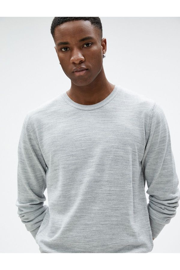 Koton Koton Basic Knitwear Sweater Crew Neck Slim Fit Long Sleeve