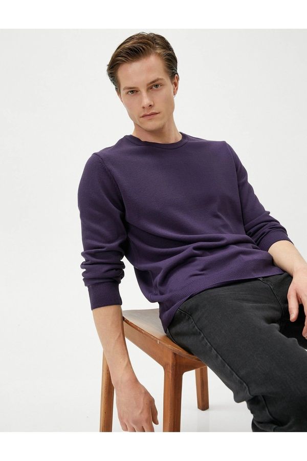 Koton Koton Basic Knitwear Sweater Crew Neck Slim Fit Long Sleeve