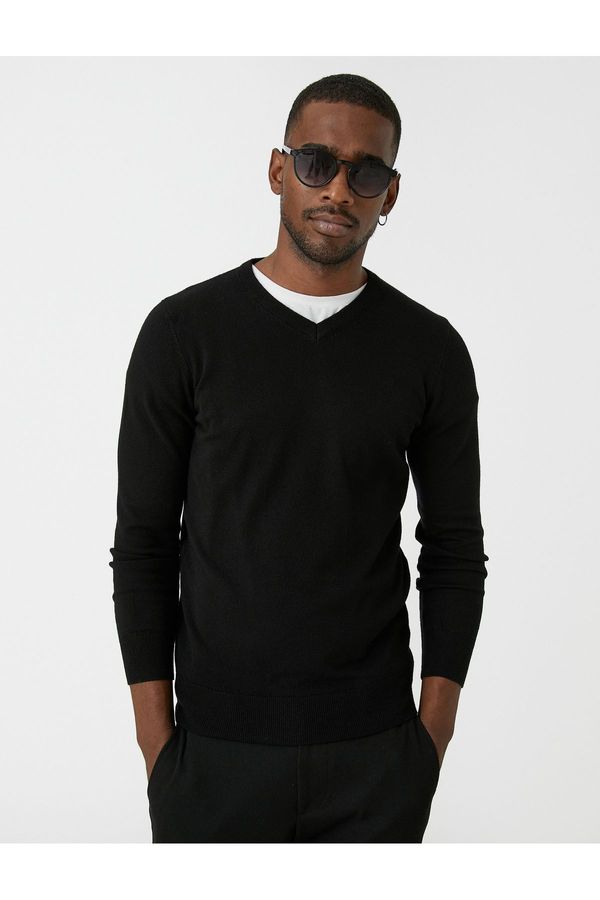 Koton Koton Basic Knitwear Sweater V Neck