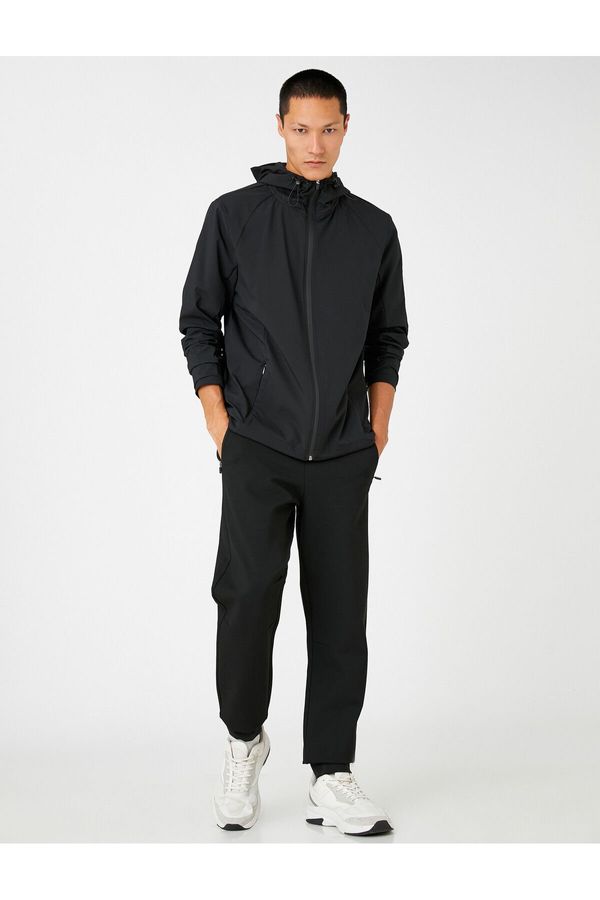 Koton Koton Basic Oversize Sports Jacket with Hooded Zipper Detail