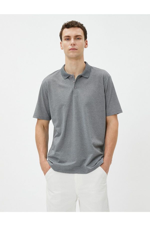 Koton Koton Basic Polo T-Shirt with Buttons, Short Sleeves.