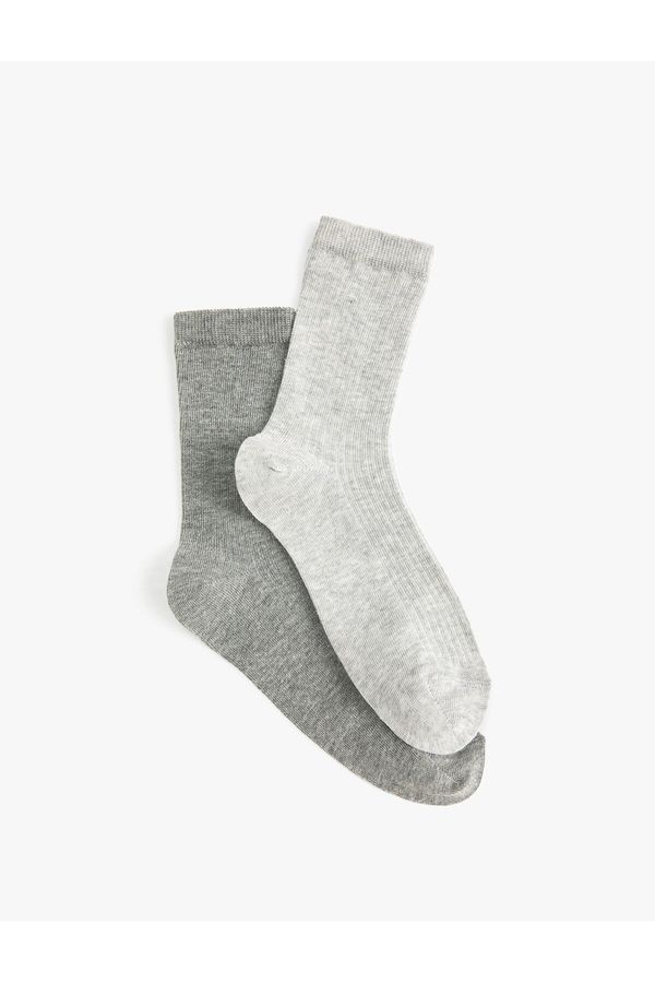 Koton Koton Basic Set of 2 Socks Multi Color Textured