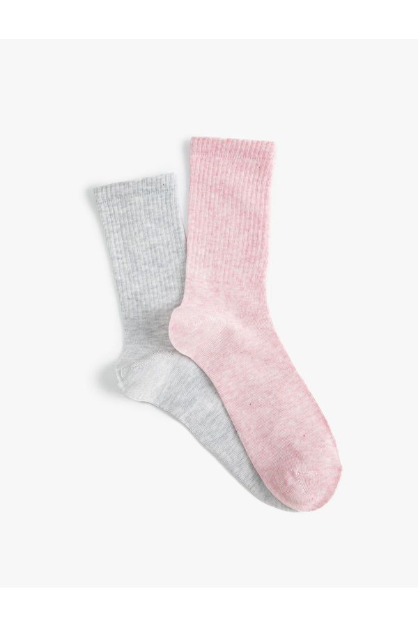 Koton Koton Basic Set of 2 Socks Multi Color Textured