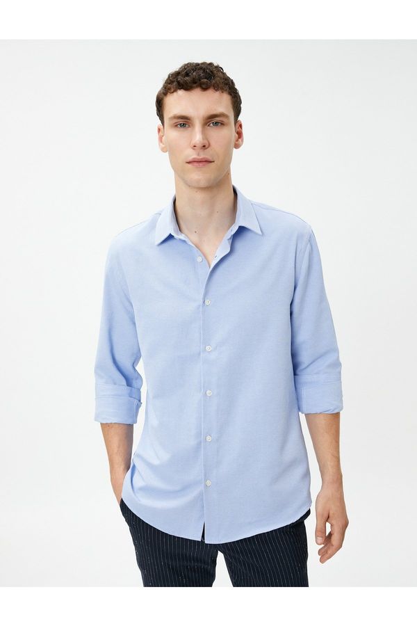 Koton Koton Basic Shirt Classic Collar Long Sleeved Buttoned Non Iron