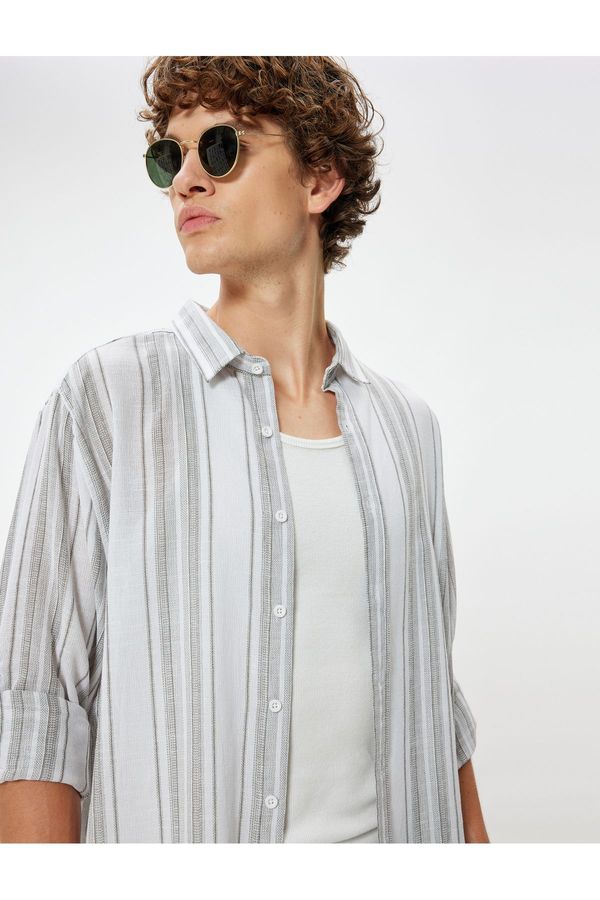 Koton Koton Basic Shirt Long Sleeve Buttoned Cotton