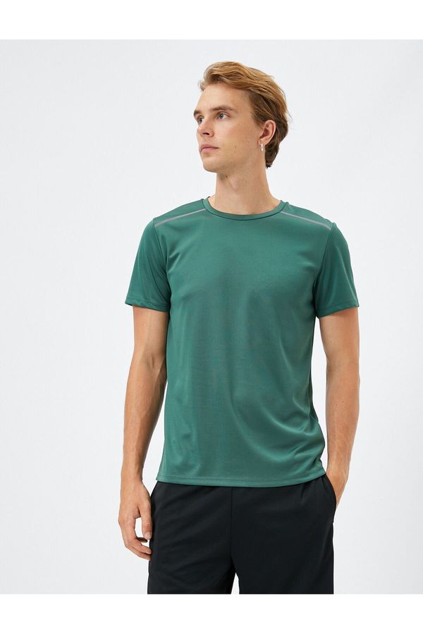 Koton Koton Basic Sports T-Shirt Reflector Printed Crew Neck Short Sleeve