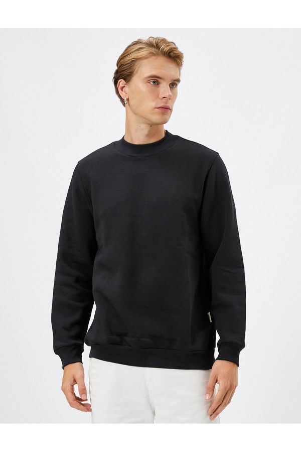 Koton Koton Basic Sweatshirt Crew Neck Long Sleeve Raised