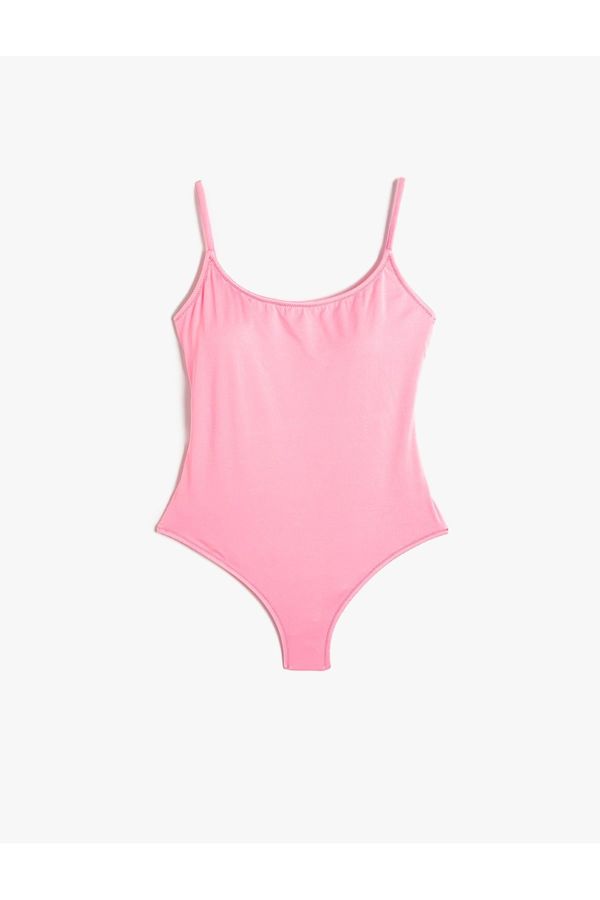 Koton Koton Basic Swimsuit Strappy U-Neck Covered