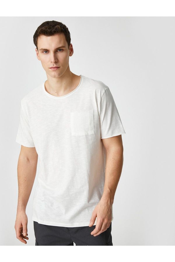 Koton Koton Basic T-Shirt Pocket Detailed Short Sleeve Slim Fit