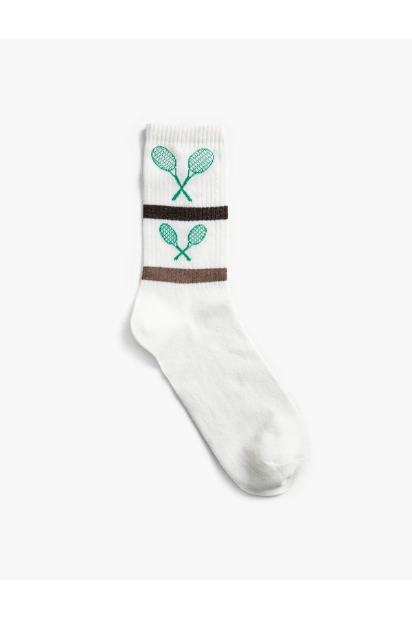 Koton Koton Basic Tennis Socks Embroidered
