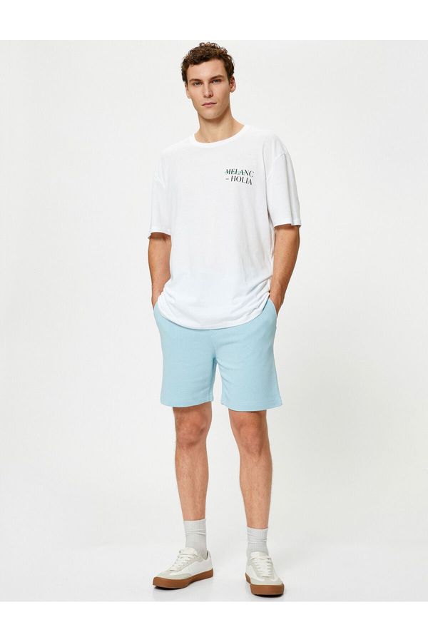 Koton Koton Basic Woven Shorts with Lace-Up Waist with Pocket Detail.