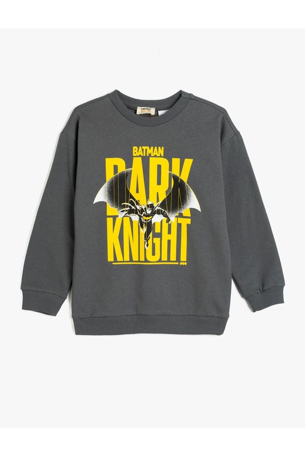 Koton Koton Batman Sweatshirt Licensed Long Sleeve Crew Neck Cotton Raised