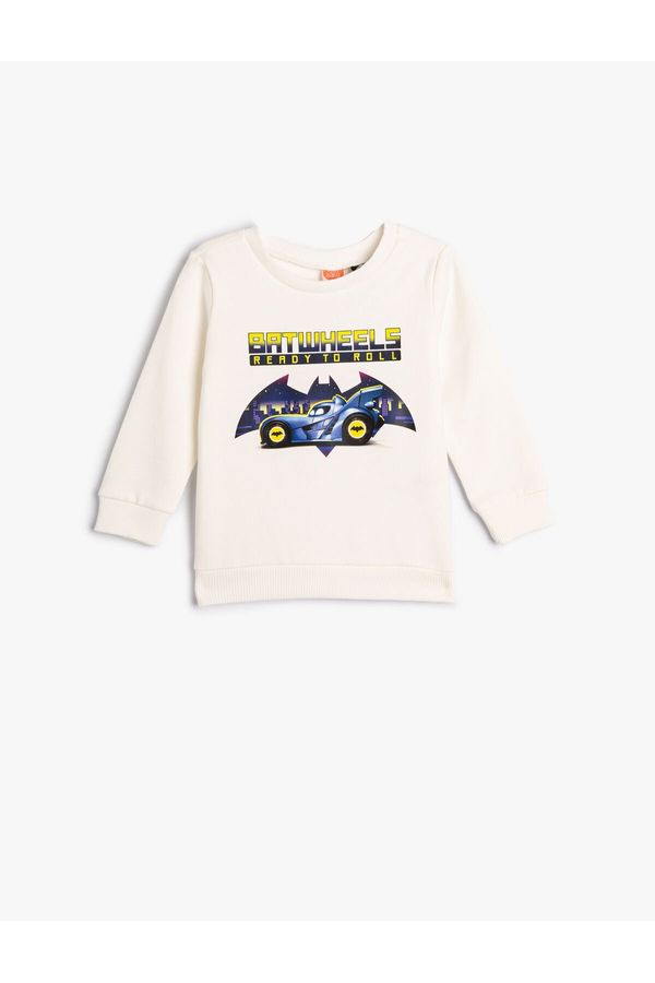 Koton Koton Batman Sweatshirt Licensed Long Sleeve Crew Neck Cotton Raised