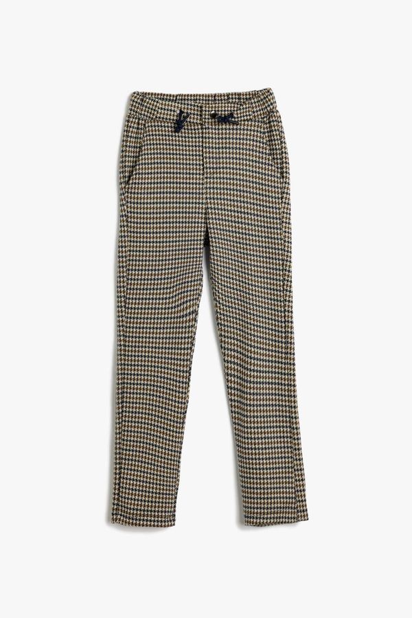 Koton Koton Beige Plaid Boy's Sweatpants