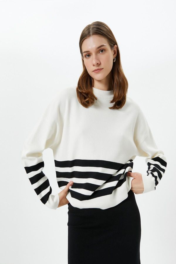 Koton Koton Black Striped Women's Sweater