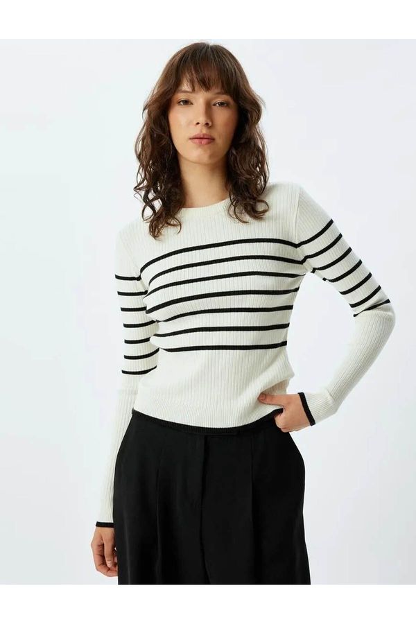 Koton Koton Black Striped Women's Sweater