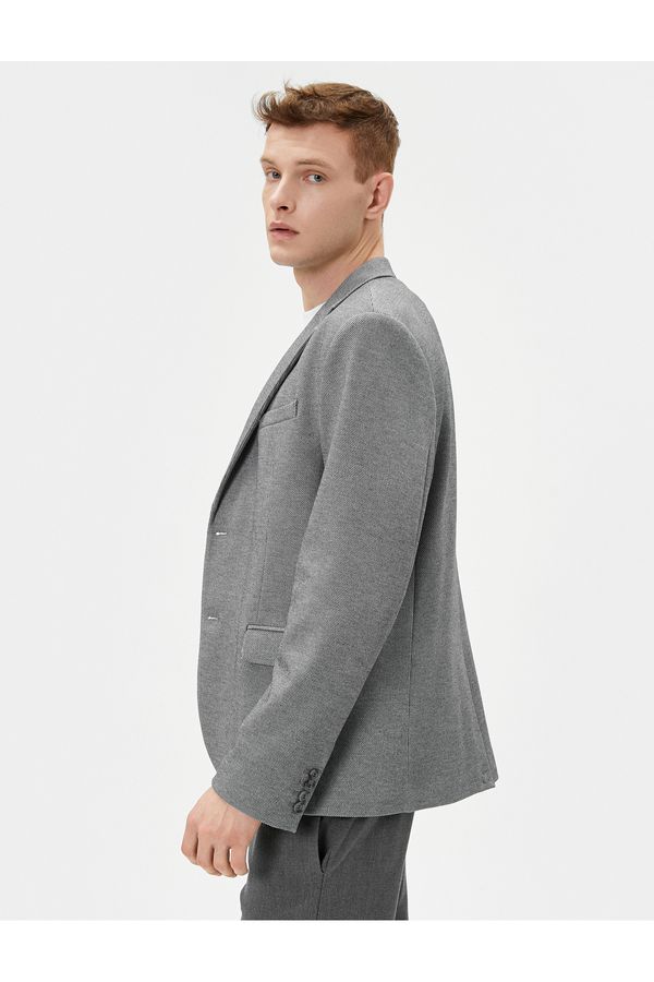 Koton Koton Blazer Jacket Slim Fit Buttoned Pocket Detailed