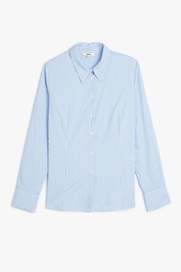 Koton Koton Blue Striped Women's Shirt