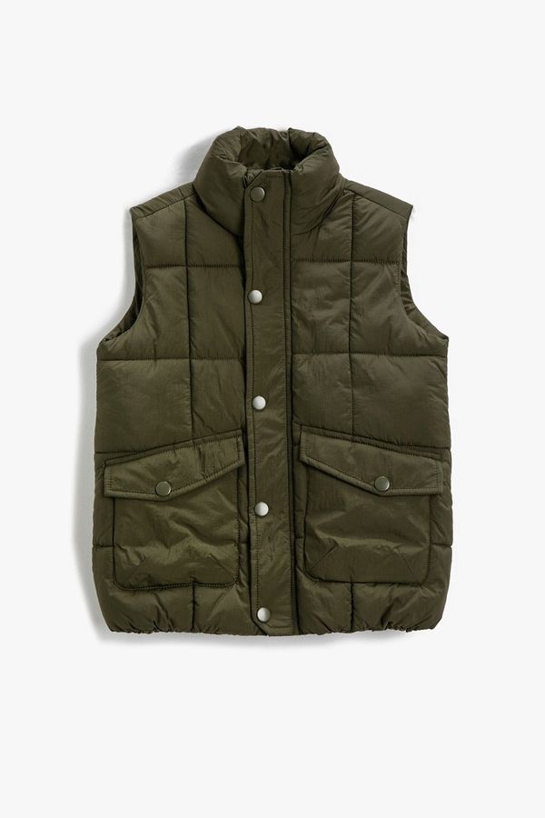 Koton Koton Boys' Pocket High Neck Puffer Vest 3wkb20006tw